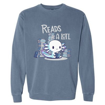 Bookman Axolotl ReadsALotl Garment-Dyed Sweatshirt