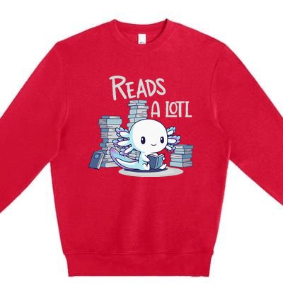 Bookman Axolotl ReadsALotl Premium Crewneck Sweatshirt