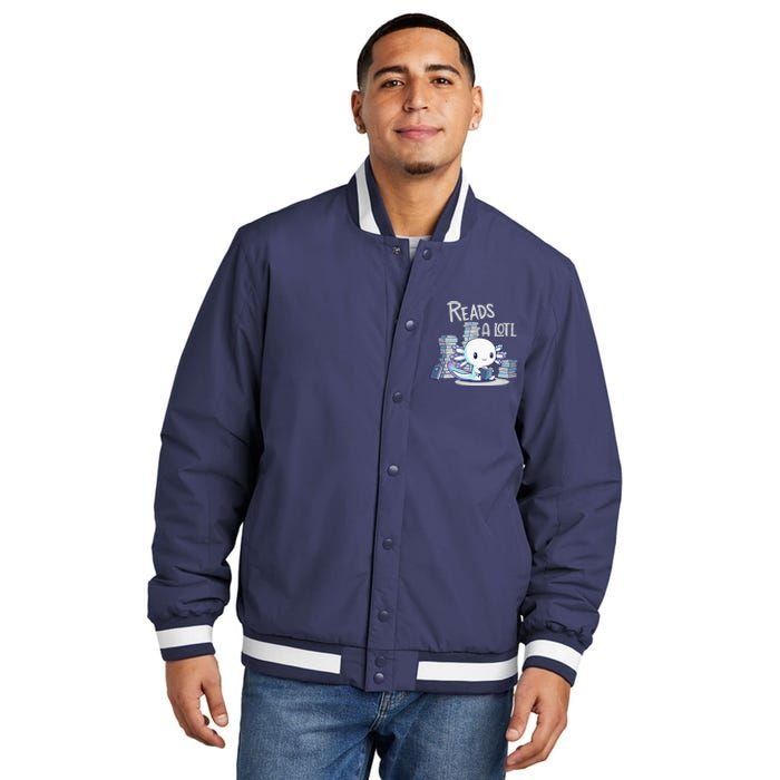 Bookman Axolotl ReadsALotl Insulated Varsity Jacket