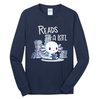 Bookman Axolotl ReadsALotl Tall Long Sleeve T-Shirt