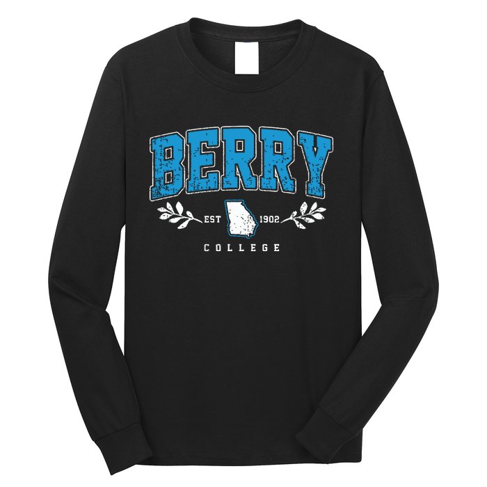 Berry Arch Retro College Athletic Sports Long Sleeve Shirt