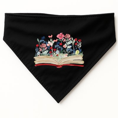 Bookworm Avid Reader Flowers Literature Meaningful Gift Book Reading Meaningful USA-Made Doggie Bandana