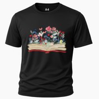 Bookworm Avid Reader Flowers Literature Meaningful Gift Book Reading Meaningful Cooling Performance Crew T-Shirt