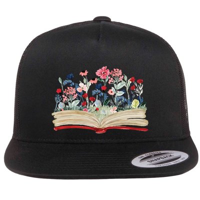 Bookworm Avid Reader Flowers Literature Meaningful Gift Book Reading Meaningful Flatbill Hat