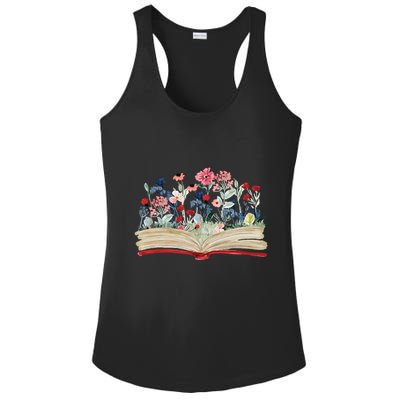 Bookworm Avid Reader Flowers Literature Meaningful Gift Book Reading Meaningful Ladies PosiCharge Competitor Racerback Tank