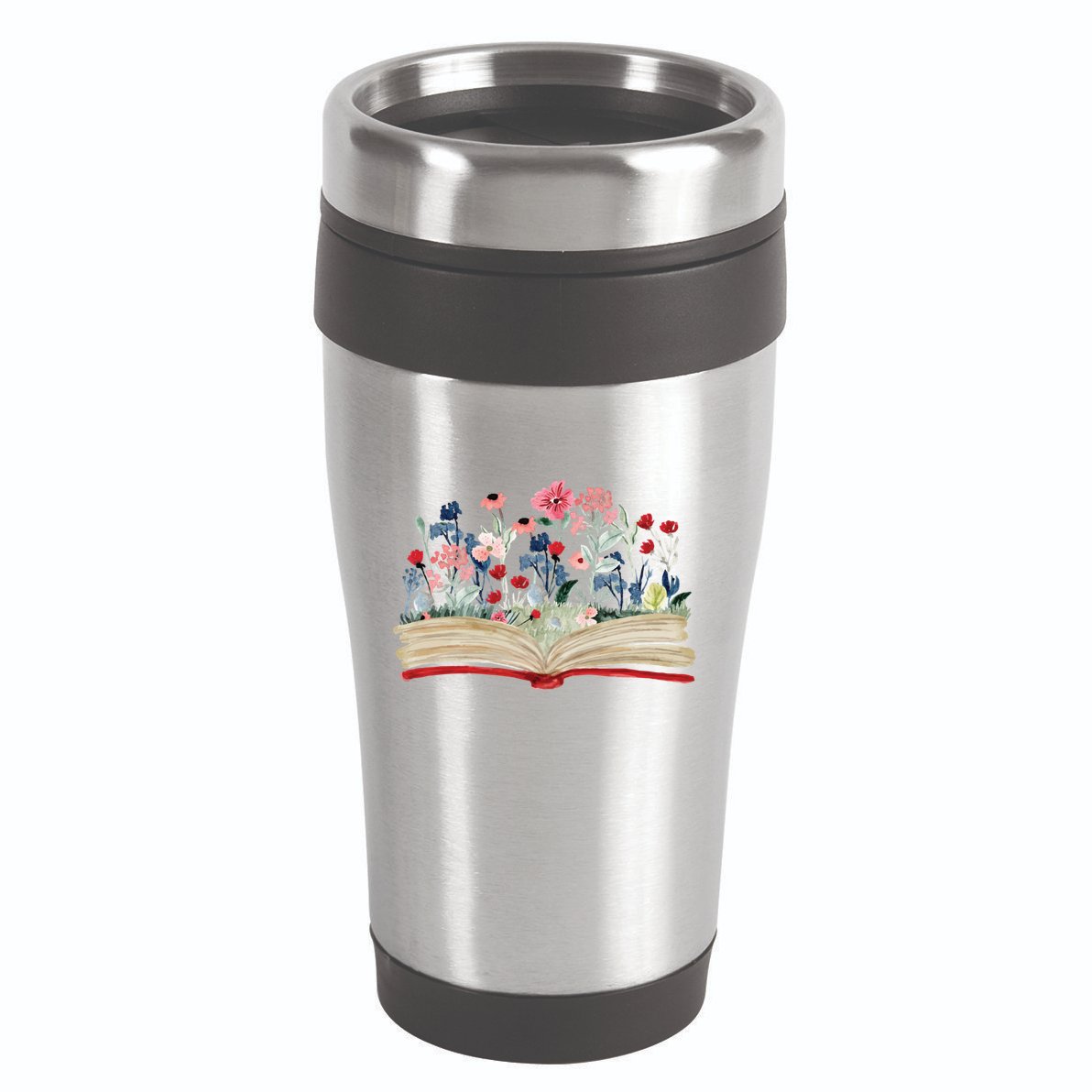 Bookworm Avid Reader Flowers Literature Meaningful Gift Book Reading Meaningful 16oz Travel Tumbler