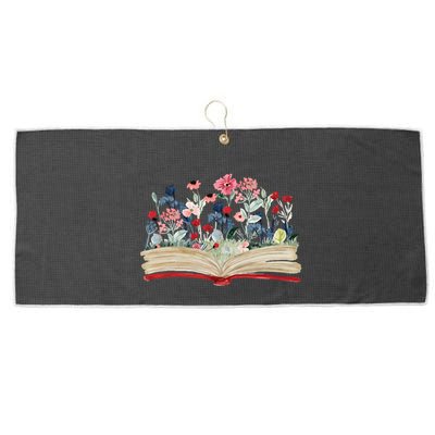 Bookworm Avid Reader Flowers Literature Meaningful Gift Book Reading Meaningful Large Microfiber Waffle Golf Towel