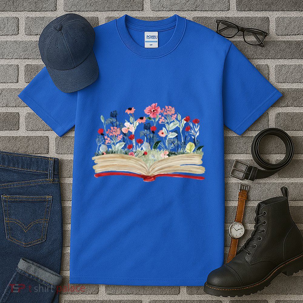 Bookworm Avid Reader Flowers Literature Meaningful Gift Book Reading Meaningful Tall T-Shirt