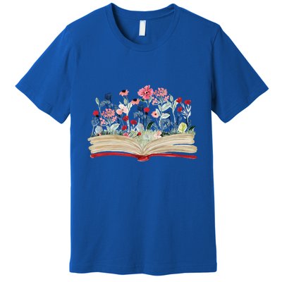 Bookworm Avid Reader Flowers Literature Meaningful Gift Book Reading Meaningful Premium T-Shirt