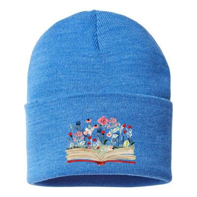 Bookworm Avid Reader Flowers Literature Meaningful Gift Book Reading Meaningful Sustainable Knit Beanie