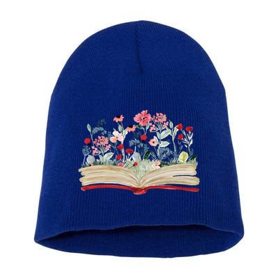 Bookworm Avid Reader Flowers Literature Meaningful Gift Book Reading Meaningful Short Acrylic Beanie