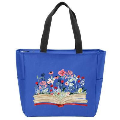 Bookworm Avid Reader Flowers Literature Meaningful Gift Book Reading Meaningful Zip Tote Bag