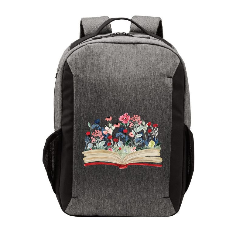 Bookworm Avid Reader Flowers Literature Meaningful Gift Book Reading Meaningful Vector Backpack