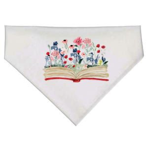 Bookworm Avid Reader Flowers Literature Meaningful Gift Book Reading Meaningful USA-Made Doggie Bandana