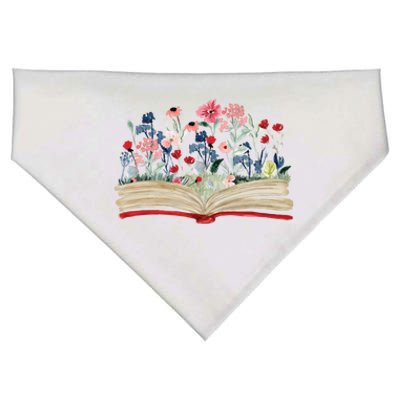 Bookworm Avid Reader Flowers Literature Meaningful Gift Book Reading Meaningful USA-Made Doggie Bandana