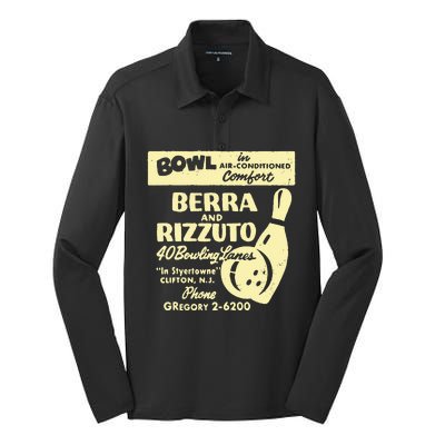 BERRA AND RIZZUTO BOWLING LANES Silk Touch Performance Long Sleeve Polo