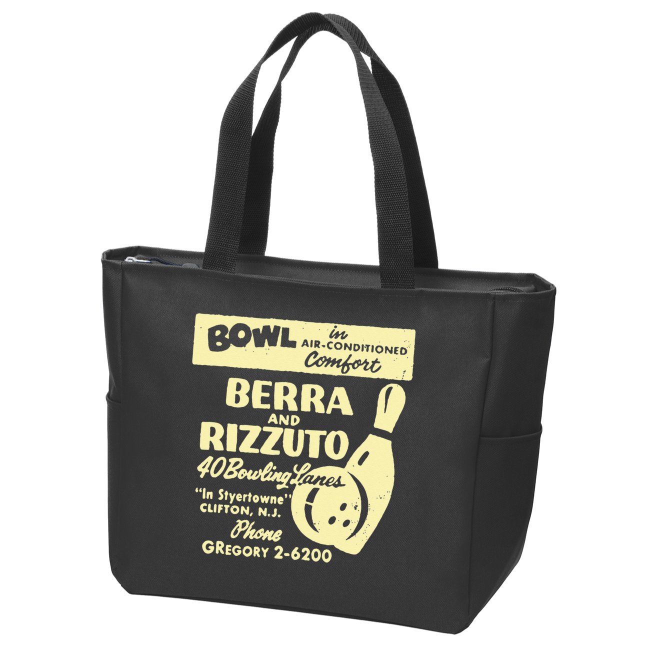 BERRA AND RIZZUTO BOWLING LANES Zip Tote Bag