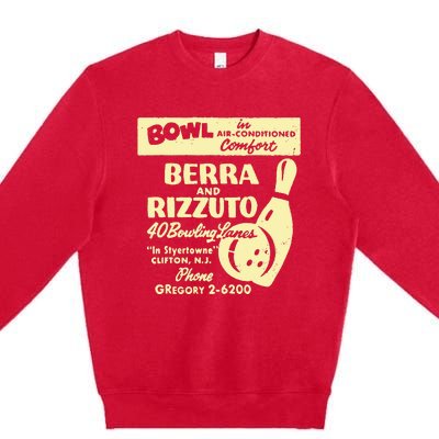 BERRA AND RIZZUTO BOWLING LANES Premium Crewneck Sweatshirt