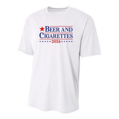 Beer And Retro Cigarettes 2024 Funny Apparel Youth Performance Sprint T-Shirt