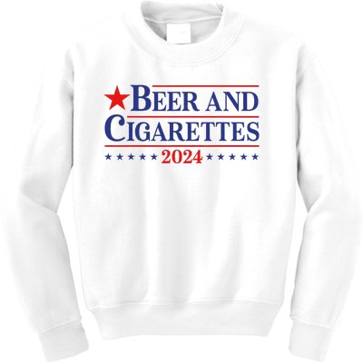 Beer And Retro Cigarettes 2024 Funny Apparel Kids Sweatshirt