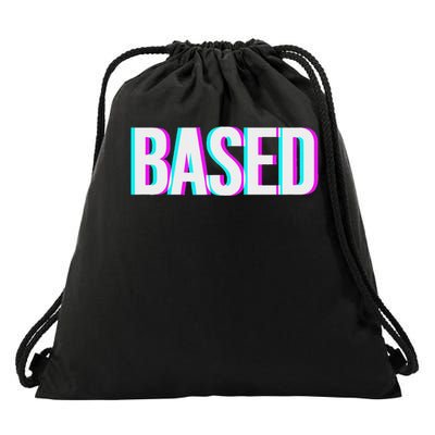 Based And Redpilled Meme Drawstring Bag