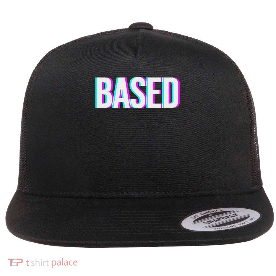 Based And Redpilled Meme Flat Bill Trucker Hat