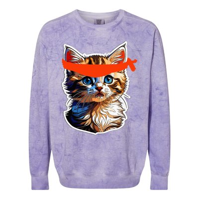 Be A Roaring Kitty Game The Stop Orange Bandana Colorblast Crewneck Sweatshirt