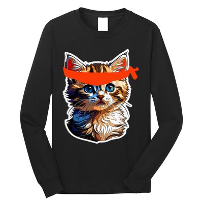 Be A Roaring Kitty Game The Stop Orange Bandana Long Sleeve Shirt