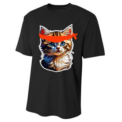 Be A Roaring Kitty Game The Stop Orange Bandana Performance Sprint T-Shirt