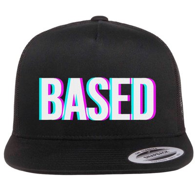 Based And Redpilled Meme Flat Bill Trucker Hat