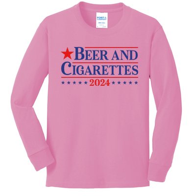 Beer And Retro Cigarettes 2024 Kids Long Sleeve Shirt