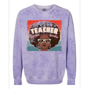 Black Afro Retro Black History Month Teacher Funny Gift Colorblast Crewneck Sweatshirt