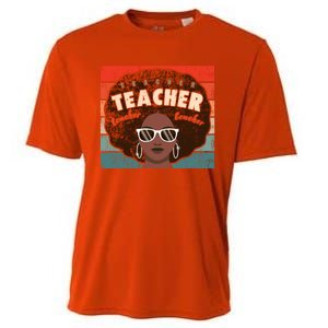 Black Afro Retro Black History Month Teacher Funny Gift Cooling Performance Crew T-Shirt