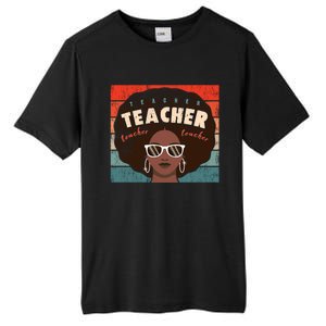 Black Afro Retro Black History Month Teacher Funny Gift Tall Fusion ChromaSoft Performance T-Shirt