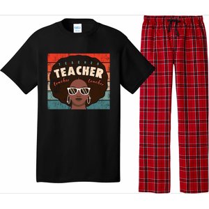 Black Afro Retro Black History Month Teacher Funny Gift Pajama Set