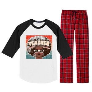 Black Afro Retro Black History Month Teacher Funny Gift Raglan Sleeve Pajama Set