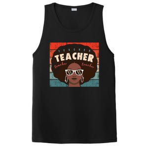 Black Afro Retro Black History Month Teacher Funny Gift PosiCharge Competitor Tank