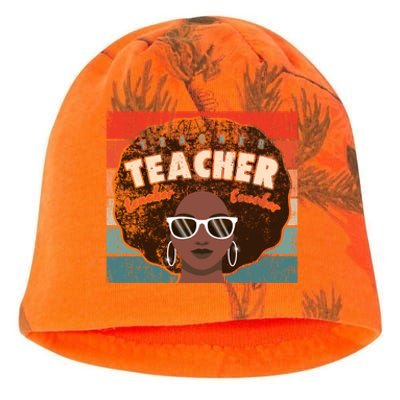 Black Afro Retro Black History Month Teacher Funny Gift Kati - Camo Knit Beanie