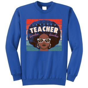 Black Afro Retro Black History Month Teacher Funny Gift Sweatshirt