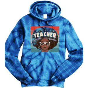 Black Afro Retro Black History Month Teacher Funny Gift Tie Dye Hoodie