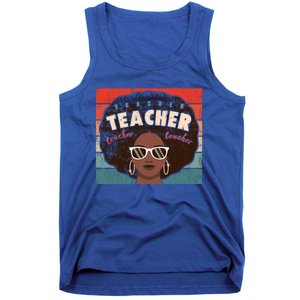 Black Afro Retro Black History Month Teacher Funny Gift Tank Top