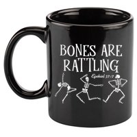 Bones Are Rattling Ezekiel 377 Funny Skeleton Halloween 11oz C Handle Ceramic Mug