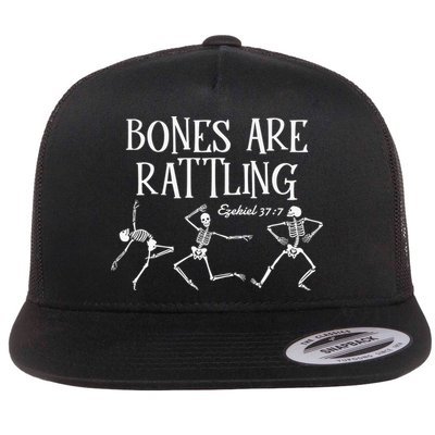 Bones Are Rattling Ezekiel 377 Funny Skeleton Halloween Flatbill Hat
