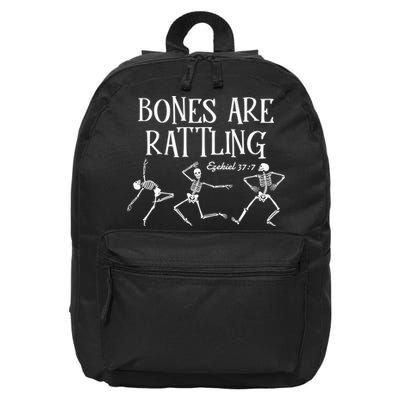 Bones Are Rattling Ezekiel 377 Funny Skeleton Halloween 16 in Basic Backpack