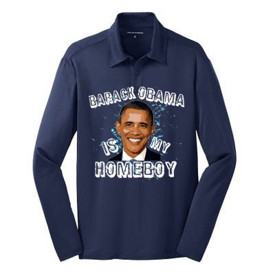 Barack Obama Is My Home boy Silk Touch Performance Long Sleeve Polo