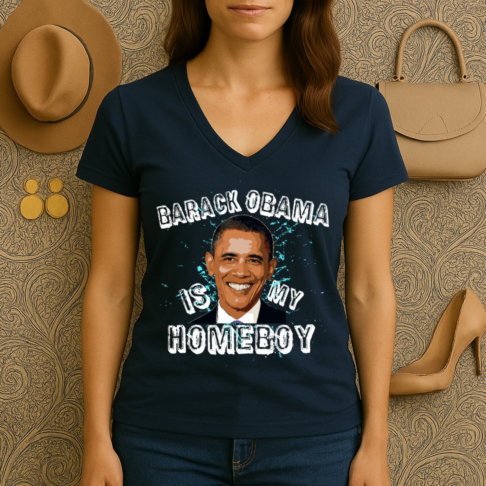 Barack Obama Is My Home boy Women's V-Neck T-Shirt