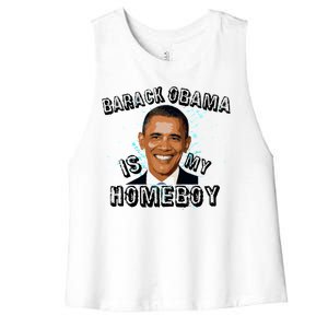 Barack Obama Is My Home boy Women's Racerback Cropped Tank