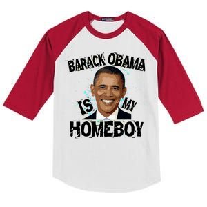 Barack Obama Is My Homeboy Kids Colorblock Raglan Jersey