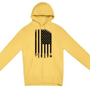 Barber Hair Style USA Flag Premium Pullover Hoodie