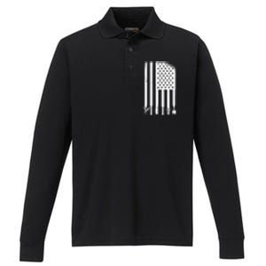 Barber Hair Style USA Flag Performance Long Sleeve Polo